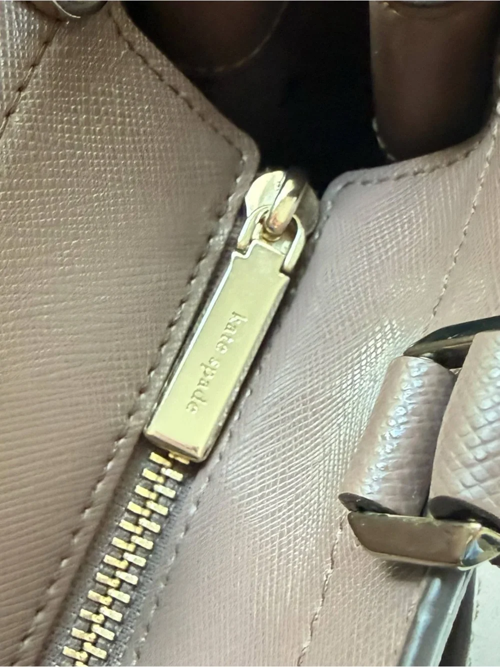 Kate Spade New York Staci Satchel Women Saffiano Leather Mauve Handbag Bag